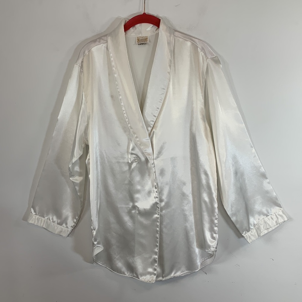 Circa 2000 Vintage Lingerie Intimate Apparel Women’s Size S Ivory Button Up Top